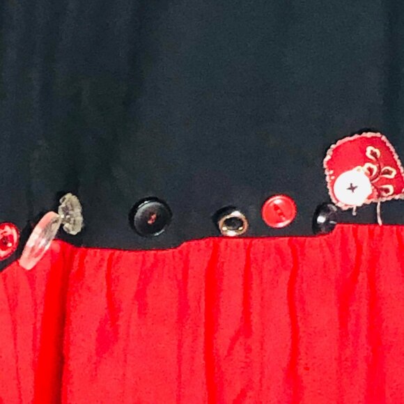 Paula dress long sleeve long pocket red black buttons extra large READ - Picture 14 of 14